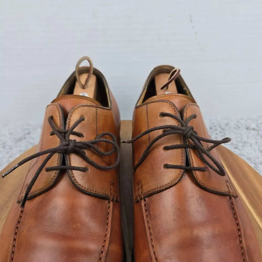 Magnanni Mens 13M Brown Leather Apron Toe Business Casual Oxford Dress Shoe